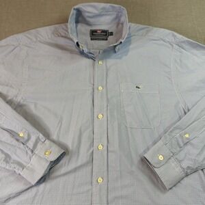 Vineyard Vines Performance Classic Tucker Shirt Sz. Large Blue Gingham Button Up